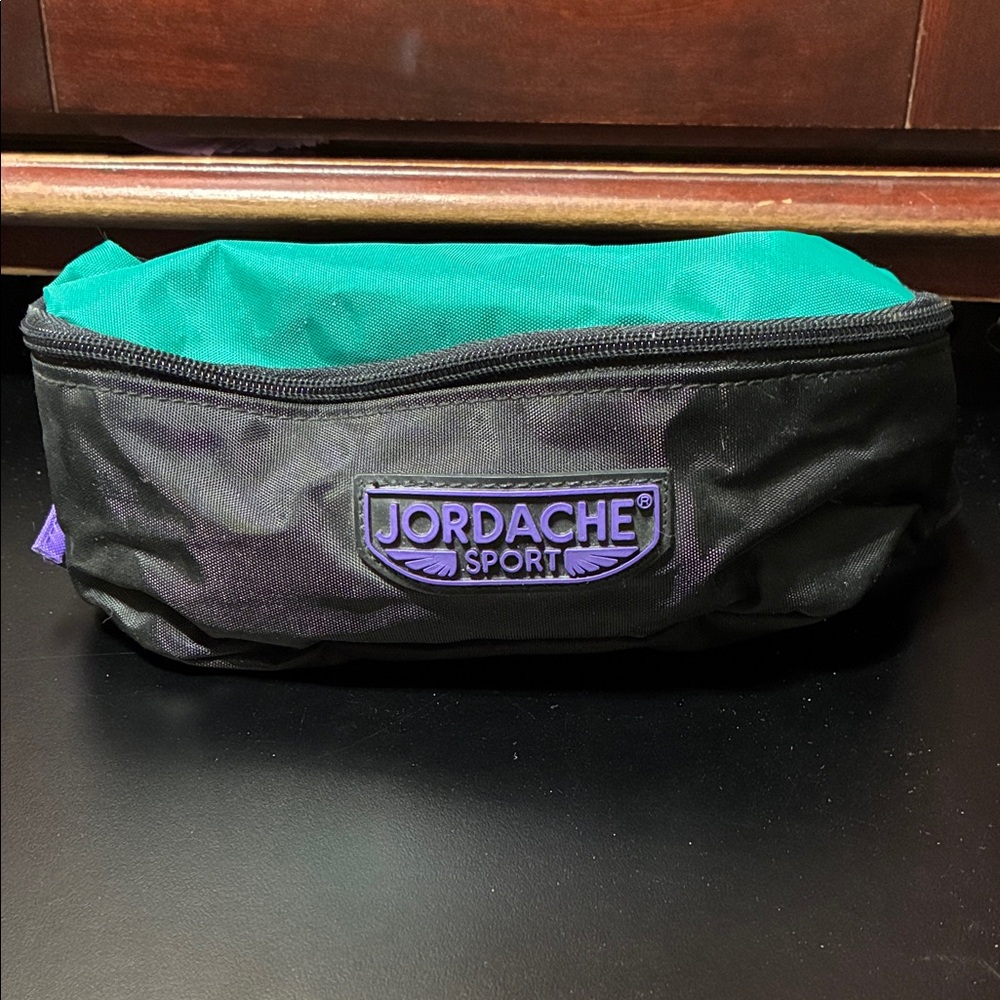 Vintage Jordache Black purple and Green Fanny pack